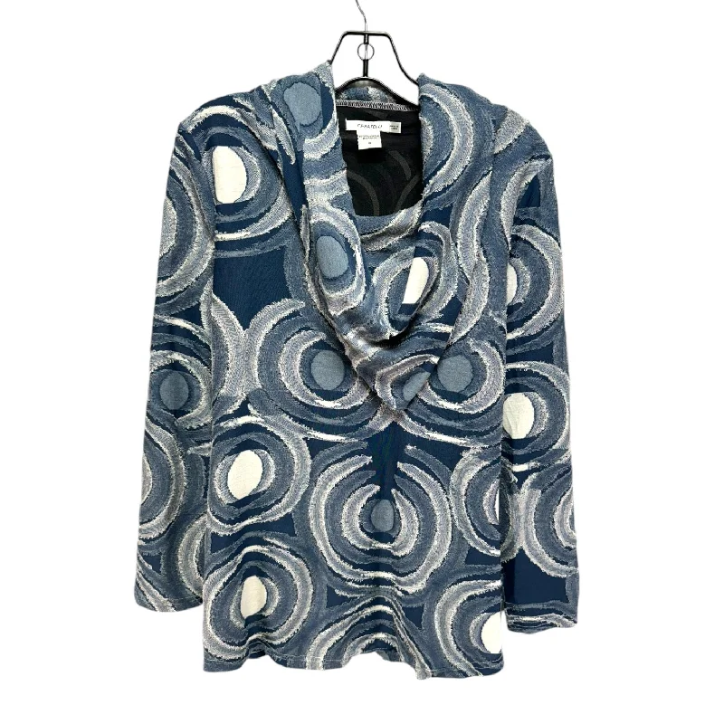 Super Sale Top Long Sleeve By Feratelli In Blue, Size: S