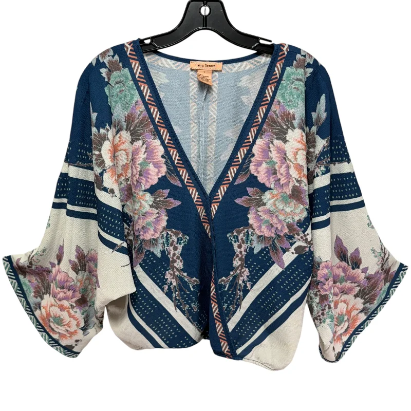 Savings Galore Top Long Sleeve By Flying Tomato In Floral Print, Size: L