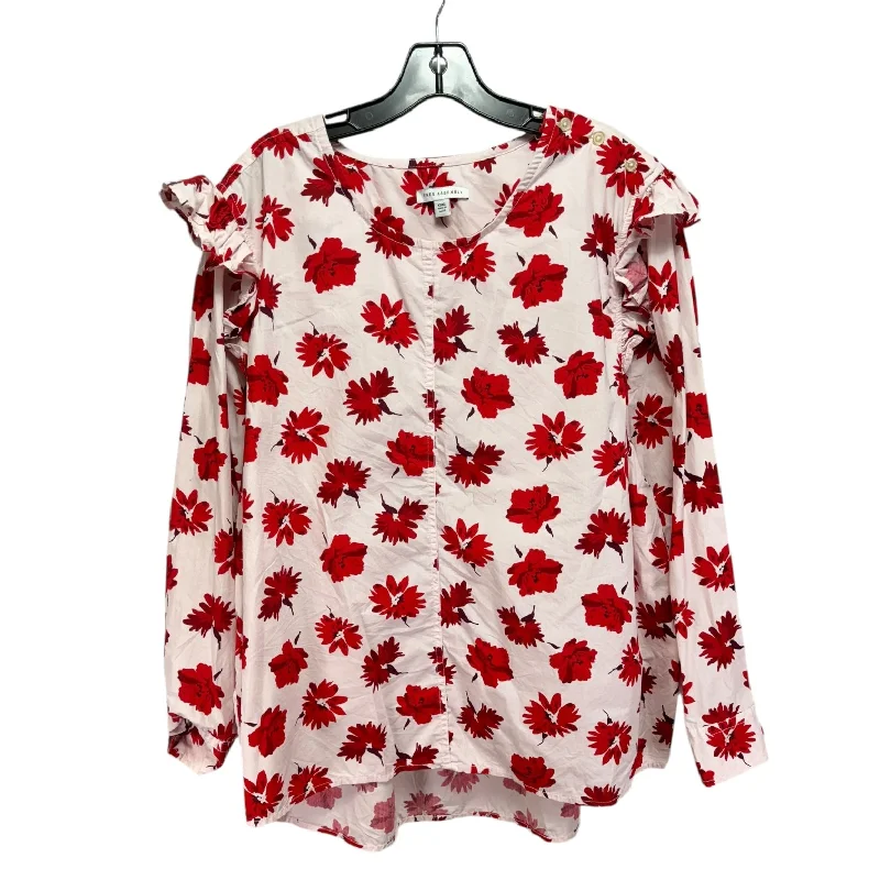 Stock Up and Save Top Long Sleeve By Free Assembly In Pink & Red, Size: Xxxl