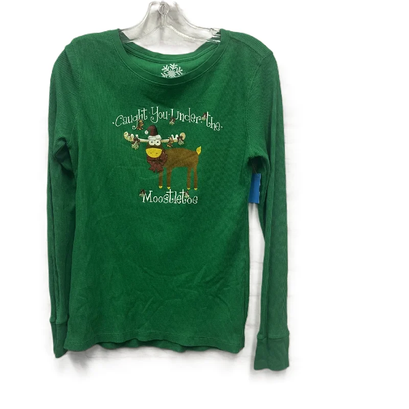Daily Deals Top Long Sleeve By In Green, Size: L