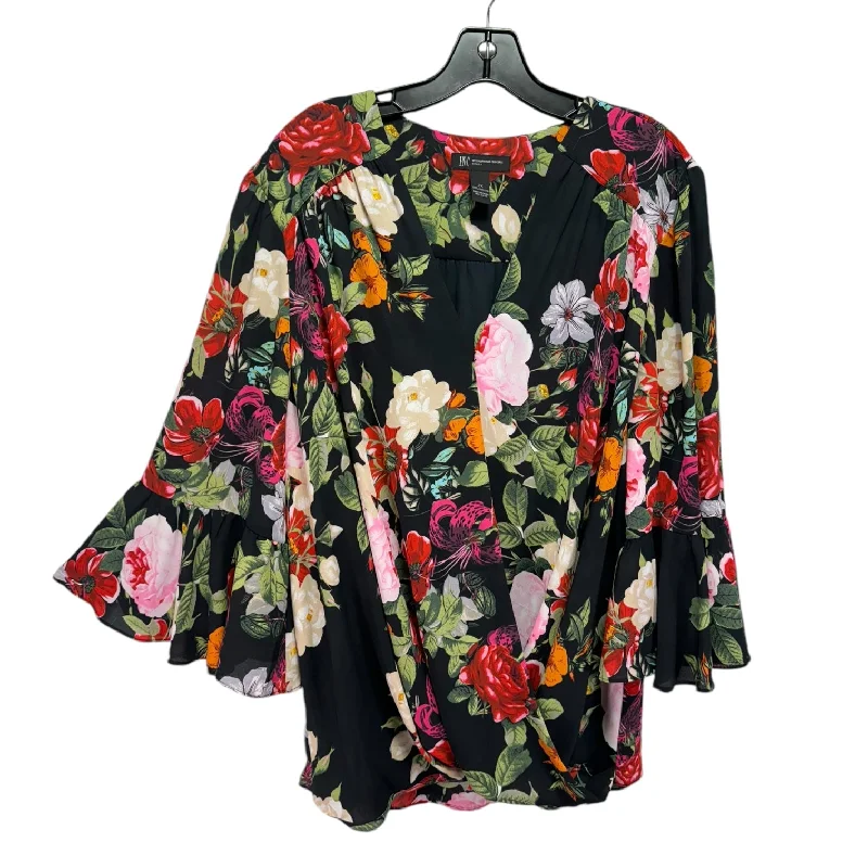Act Fast Top Long Sleeve By Inc In Floral Print, Size: 2x