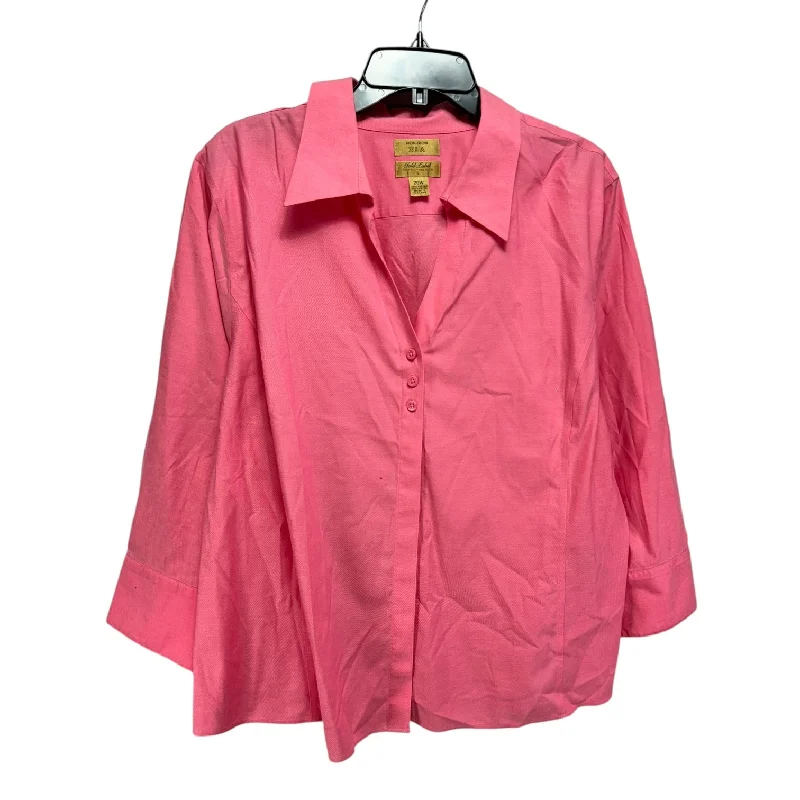 Season Finale Sale Top Long Sleeve By Investments In Pink, Size: 20