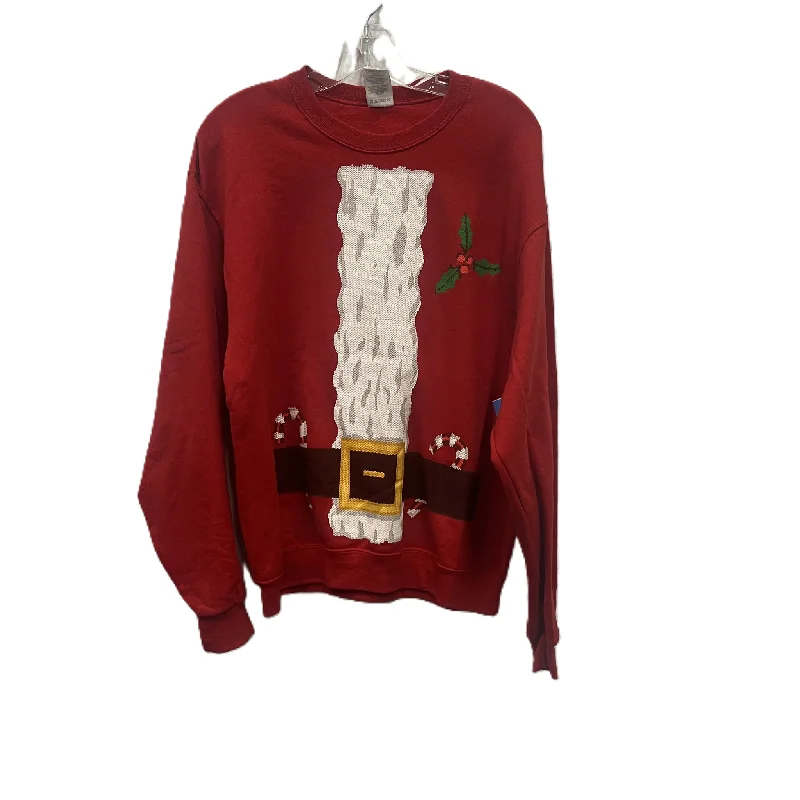 Amazing Deals Top Long Sleeve By Jerzees In Red, Size: M
