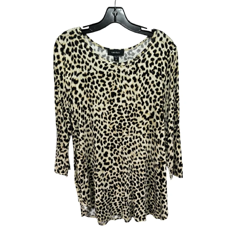 Referral Discount Top Long Sleeve By Karen Kane In Animal Print, Size: Xl