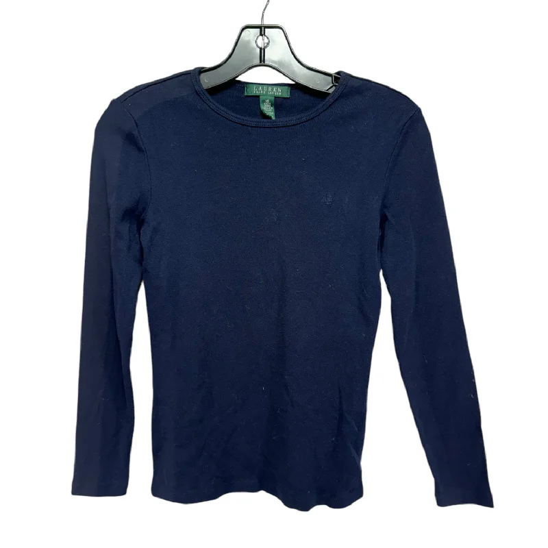 Factory Direct Sale Top Long Sleeve By Lauren By Ralph Lauren In Navy, Size: Xs