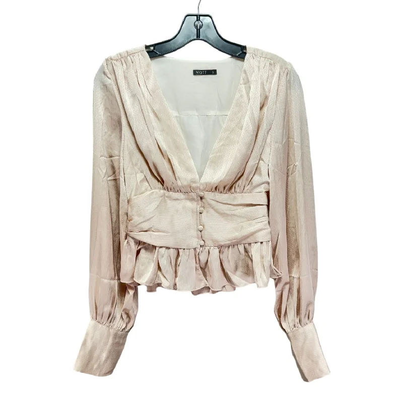 Act Now Top Long Sleeve By Motf In Cream, Size: S