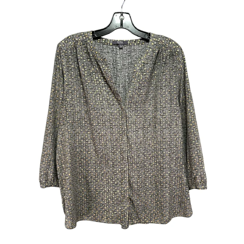 Seasonal Clearance Top Long Sleeve By Not Your Daughters Jeans In Gold, Size: L