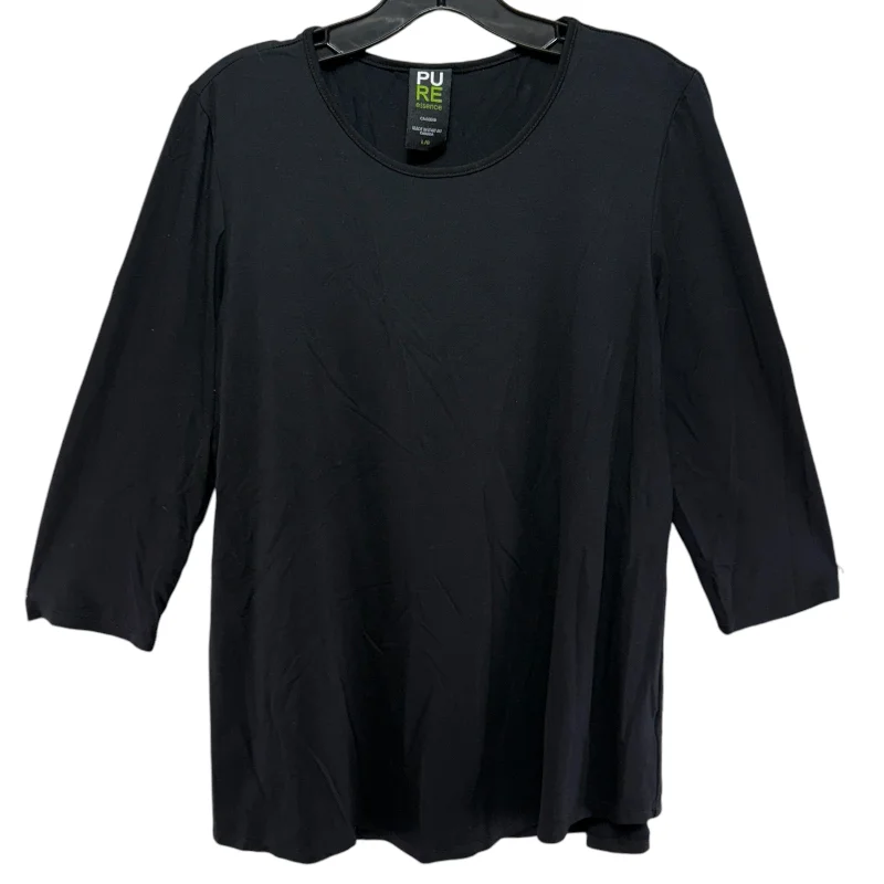 Exclusive Savings Top Long Sleeve By Pure Essence In Black, Size: L