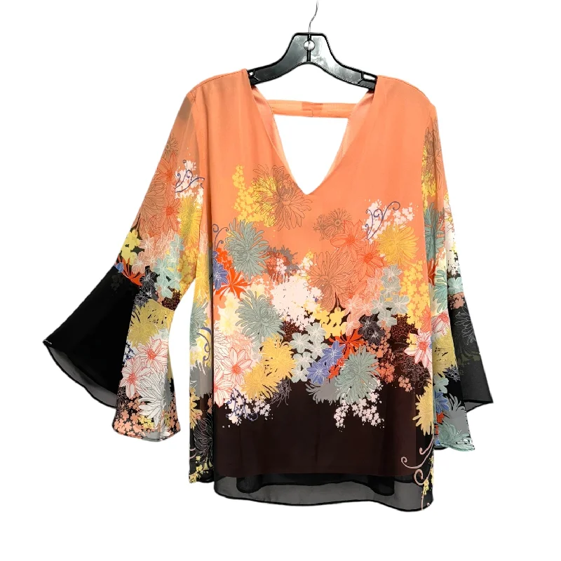 Price Rollback Top Long Sleeve By Sharagano In Floral Print, Size: Xl