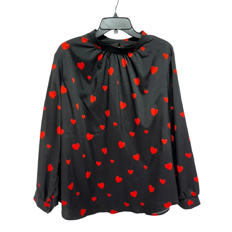 Special Savings Top Long Sleeve By Shein In Black & Red, Size: 2x