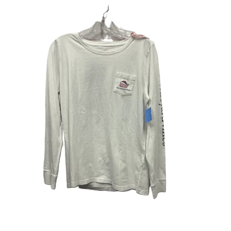 Final Sale Top Long Sleeve By Vineyard Vines In White, Size: M