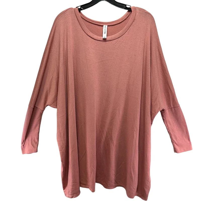 Take Advantage Top Long Sleeve By Zenana Outfitters In Mauve, Size: L