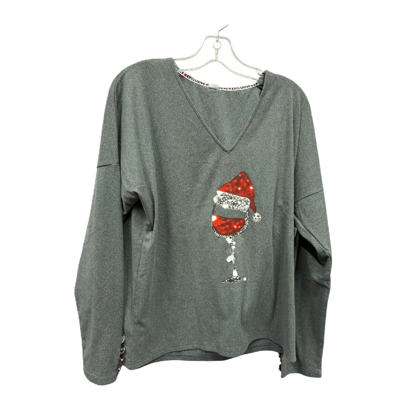 Savings Alert Top Long Sleeve In Grey, Size: Xl