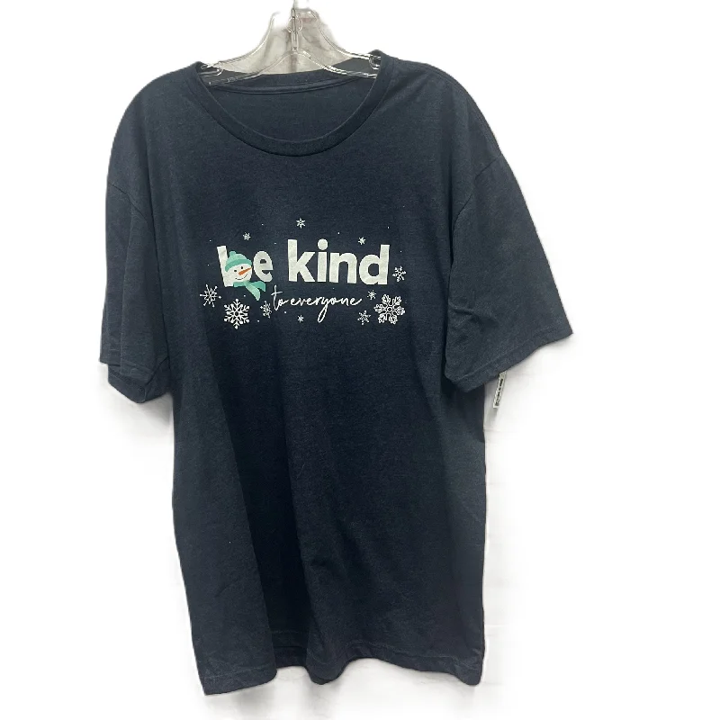 Mega Sale Top Short Sleeve Basic  In Blue, Size: 2x