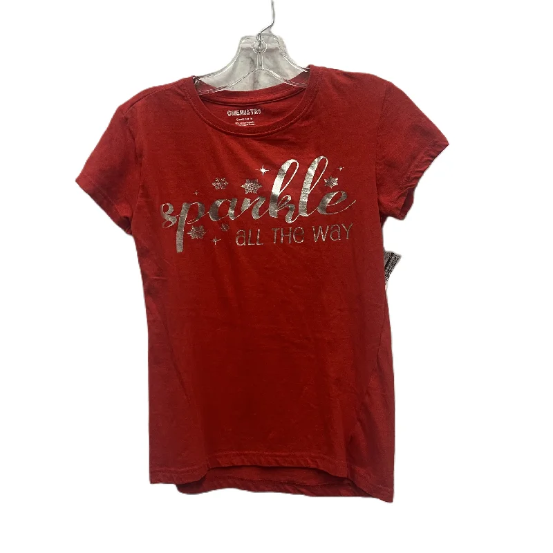 Friends and Family Sale Top Short Sleeve By Chemestry In Christmas, Size: M
