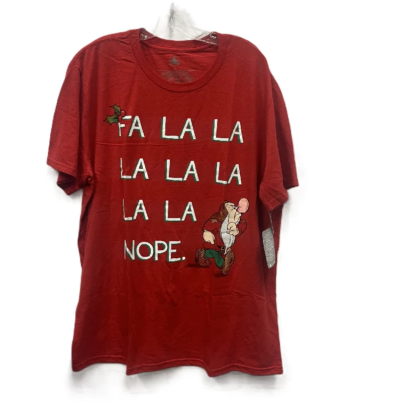 Great Bargains Top Short Sleeve By Disney Store In Red, Size: 2x