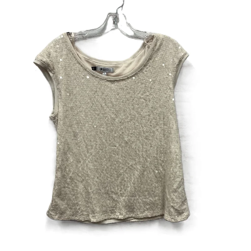 Extra Savings Top Short Sleeve By Jennifer Lopez In Cream, Size: L
