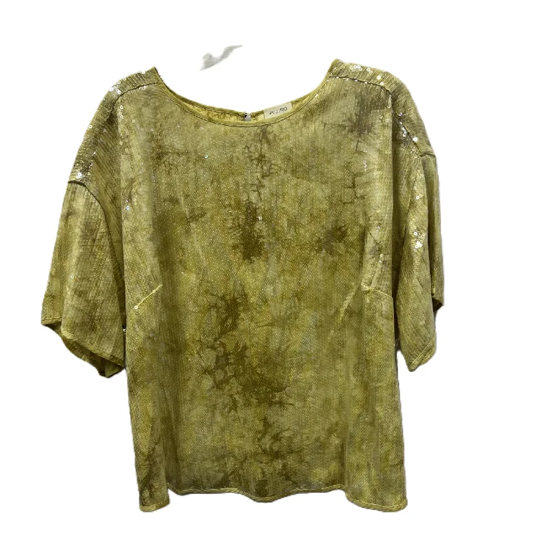 Hurry In Top Short Sleeve By Pilcro In Yellow, Size: 1x