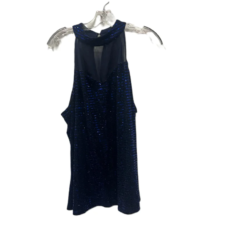 Weekend Deal Top Sleeveless By Ashley Stewart In Blue, Size: 2x
