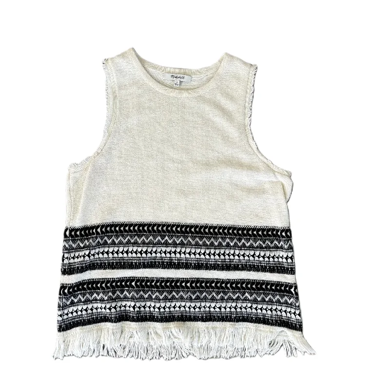 Top Sleeveless By Madewell In Black & White, Size: S