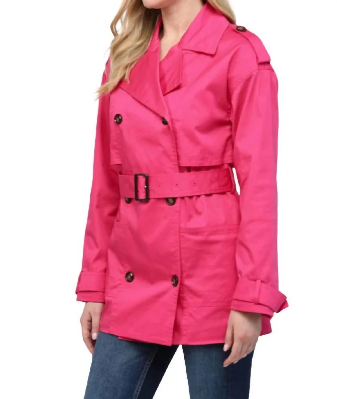 Weekend Flash Sale Trench Coat In Fushsia