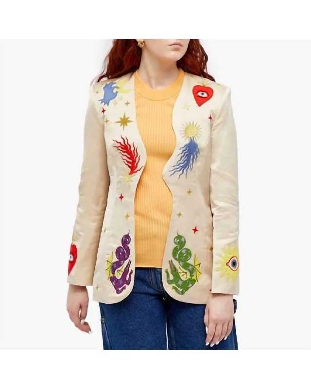 Weekend Deal Whimsy Lou Open Blazer In Cream