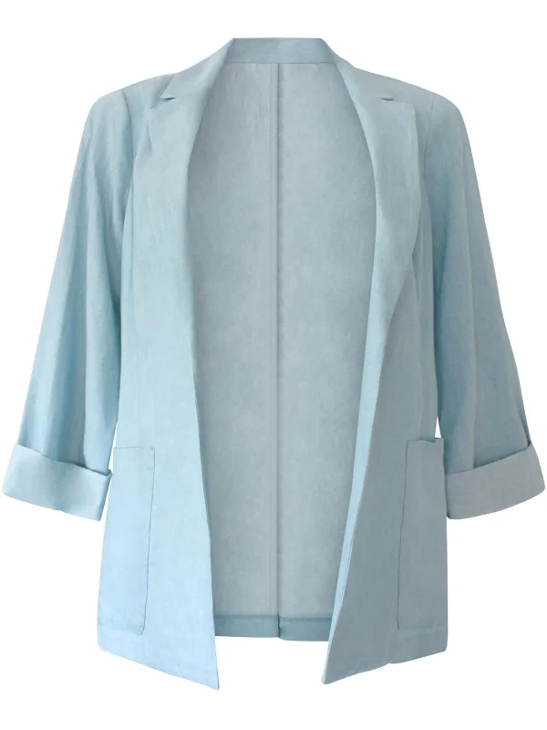 TIME-Limited Offer Womens Collared Split Hem Open-Front Blazer