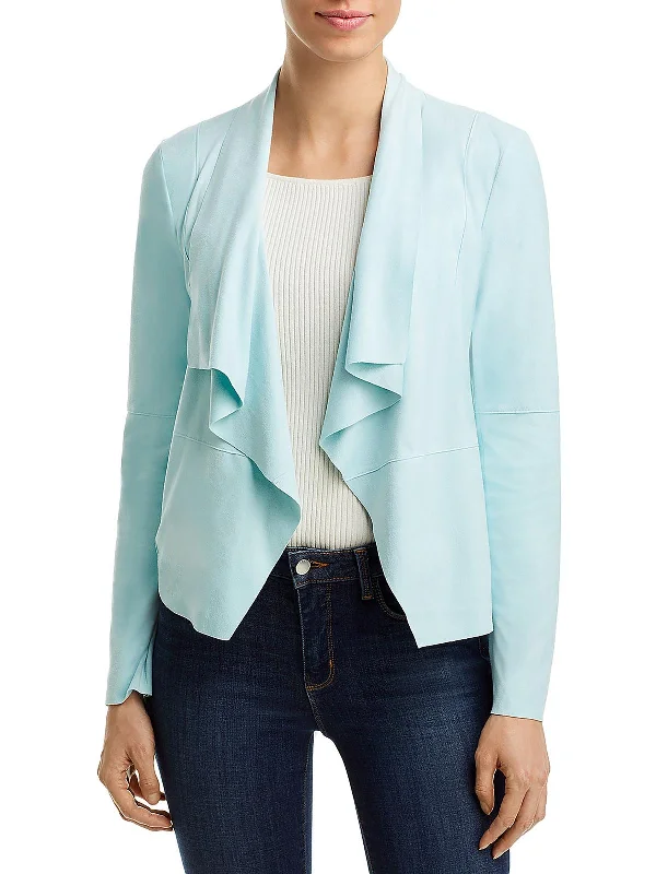 Today Only Womens Faux Suede Drape Jacket