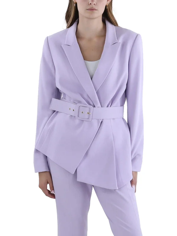 Best Bargains Womens Pleated Polyester One-Button Blazer