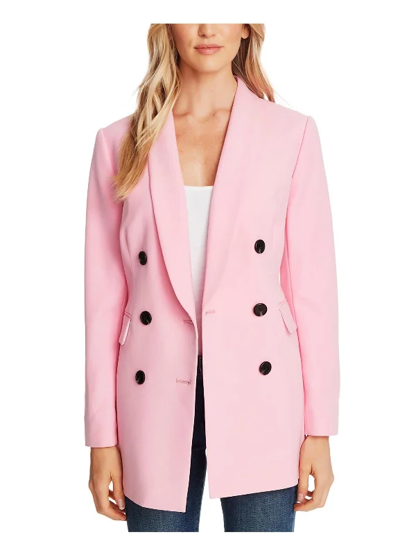 Mega Sale Womens Twill Business Double-Breasted Blazer