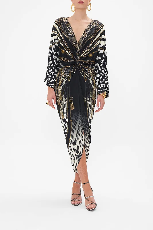 Exclusive Preview LONG SPLIT FRONT TWIST DRESS UNTAMED ROYALTY