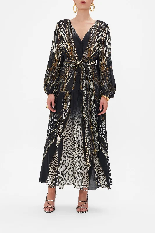 Price Blitz V NECK DRESS WITH BELT UNTAMED ROYALTY