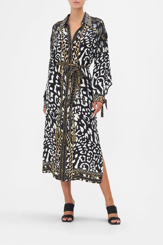 Blowout Sale EYELET CUFF SHIRT DRESS UNTAMED ROYALTY
