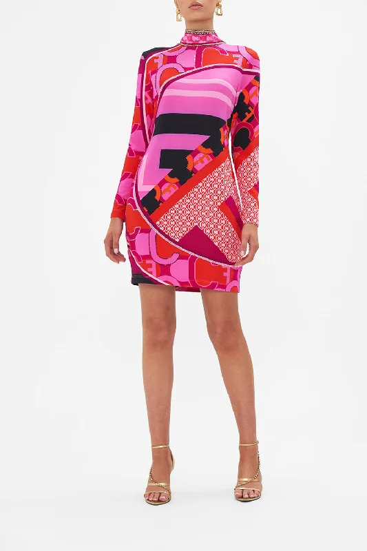 Big Discounts LONG SLEEVE FITTED MINI DRESS CIAO PALAZZO