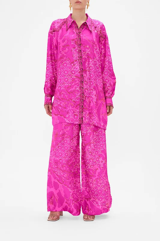 Exclusive Savings LONG LINE SHIRT WITH YOKE AND BUTTON DETAIL SONG OF SACRIFICE (NEON)