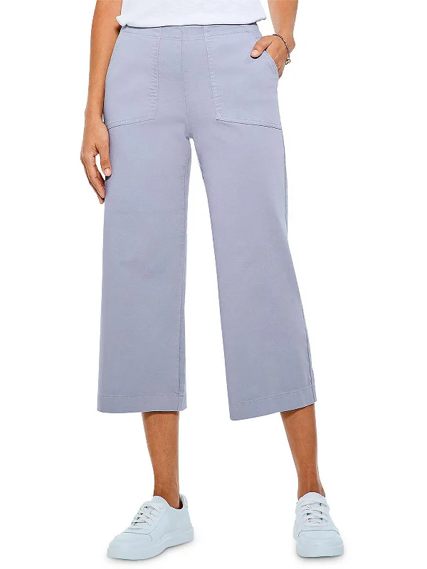 Limited Time Discount All Day Womens Cropped Solid Wide Leg Pants