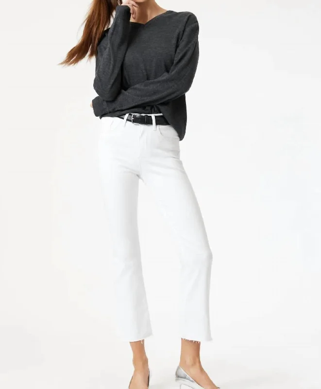 Huge Discounts Anika Cropped Flare Jeans In White Flex Blue