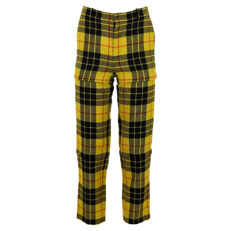 Massive Deals Balenciaga Tartan Wool Straight-Leg Pants in Yellow Wool