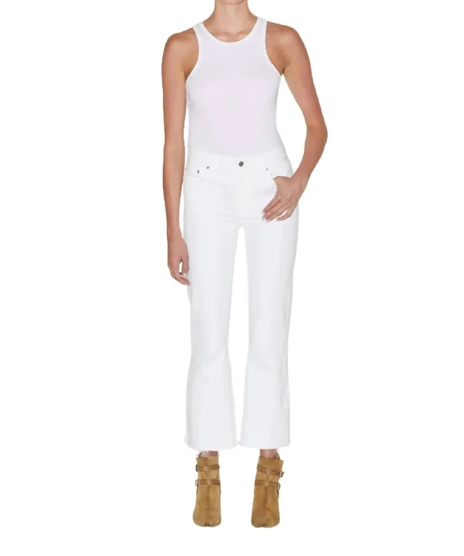 Bella Crop Flare Jeans In White