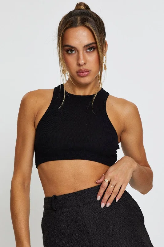 Year-End Sale Black Crop Top
