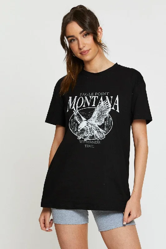 Buy More, Save More Black Graphic T Shirt Short Sleeve