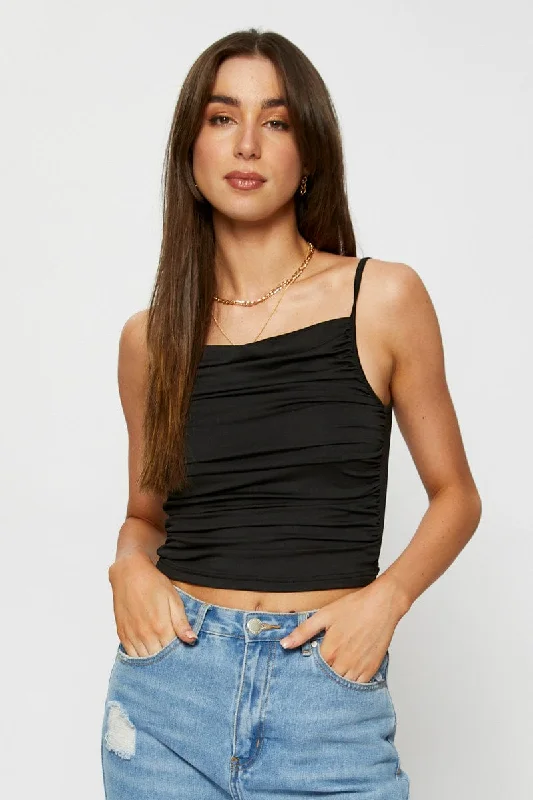 Price Fest Black Ruched Top