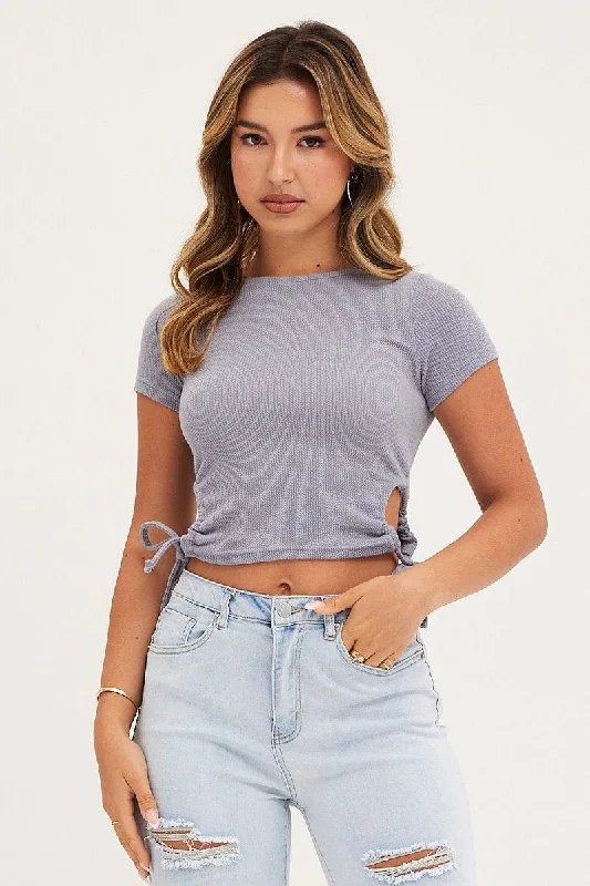 Online Specials Blue Top Short Sleeve