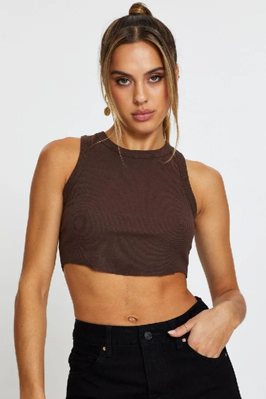 Value Deals Brown Crop Top