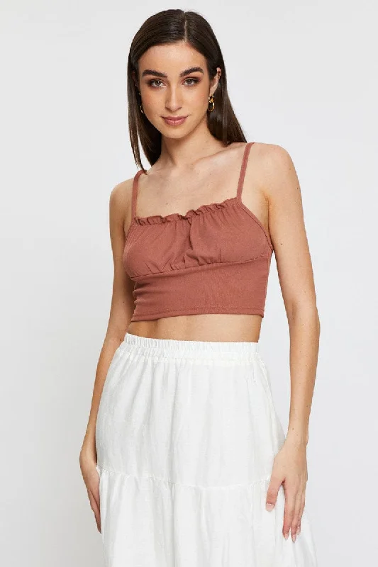 Seasonal Sale Brown Crop Top