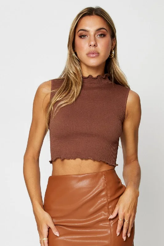 Brown Tank Top Seamless