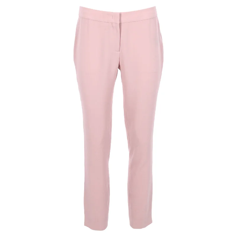 Limited Availability Burberry London Mid-Waist Straight-Cut trousers in Pink Acetate