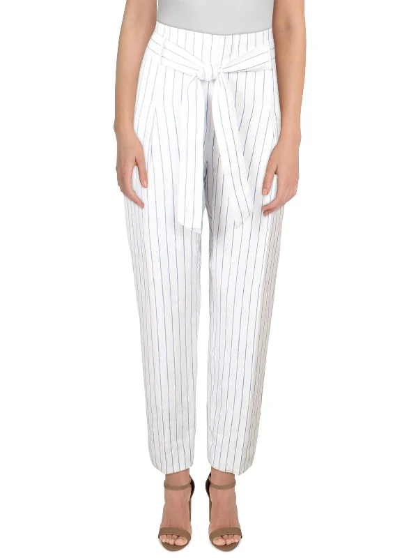 Sneak Peek Sale Cadby Womens Linen Striped Straight Leg Pants