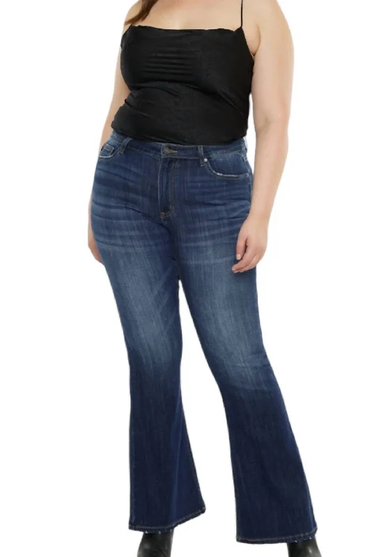 Shop and Save Caity Curvy Denim Flare Jeans In Dark