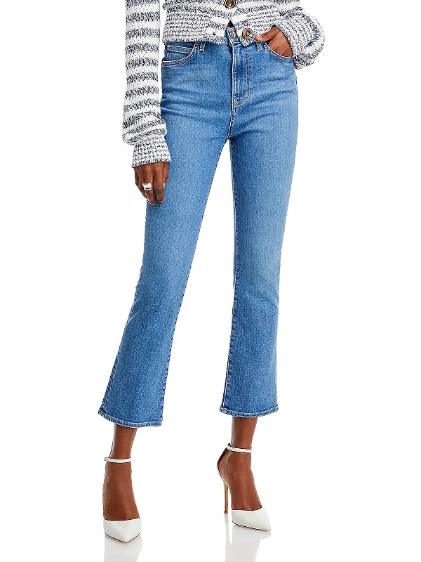 Flash Deals Carly Womens Denim Cropped Flared Jeans